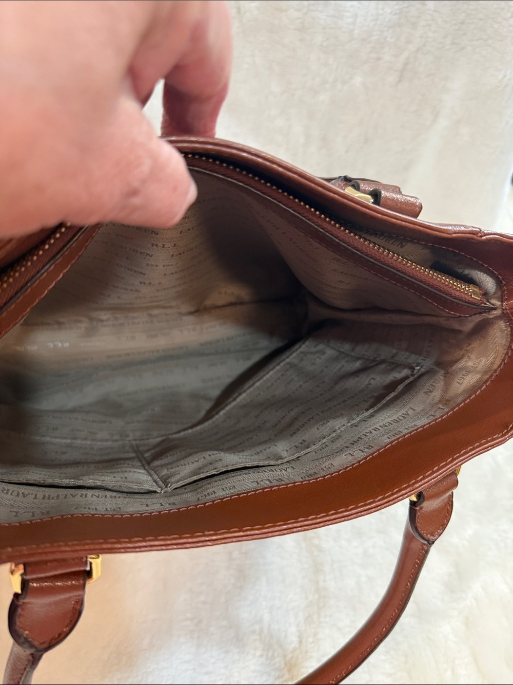 🤎 Lauren Ralph Lauren RLL Cognac Tote Bag - Picture 7 of 13